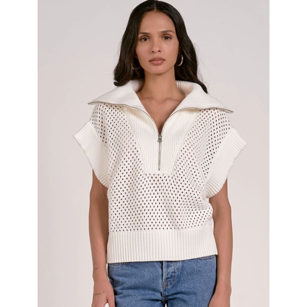 Elan Allie Zip Up in White - NWT